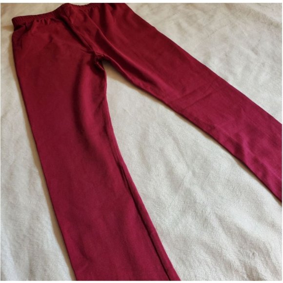 Adorable Essentials Leggings 10t maroon burgundy color solid layering piece - Picture 3 of 6